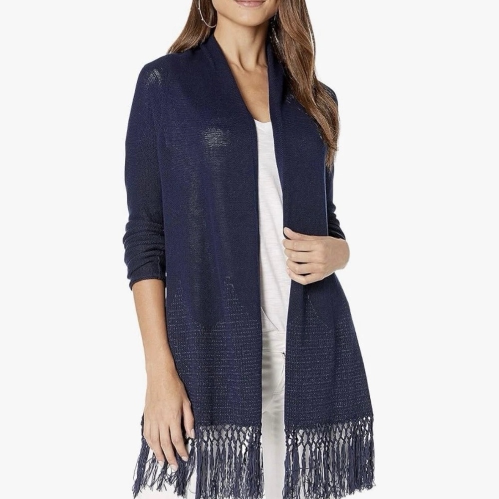 Lilly Pulitzer  Tatum Cotton Navy Cardigan‎ Size XS